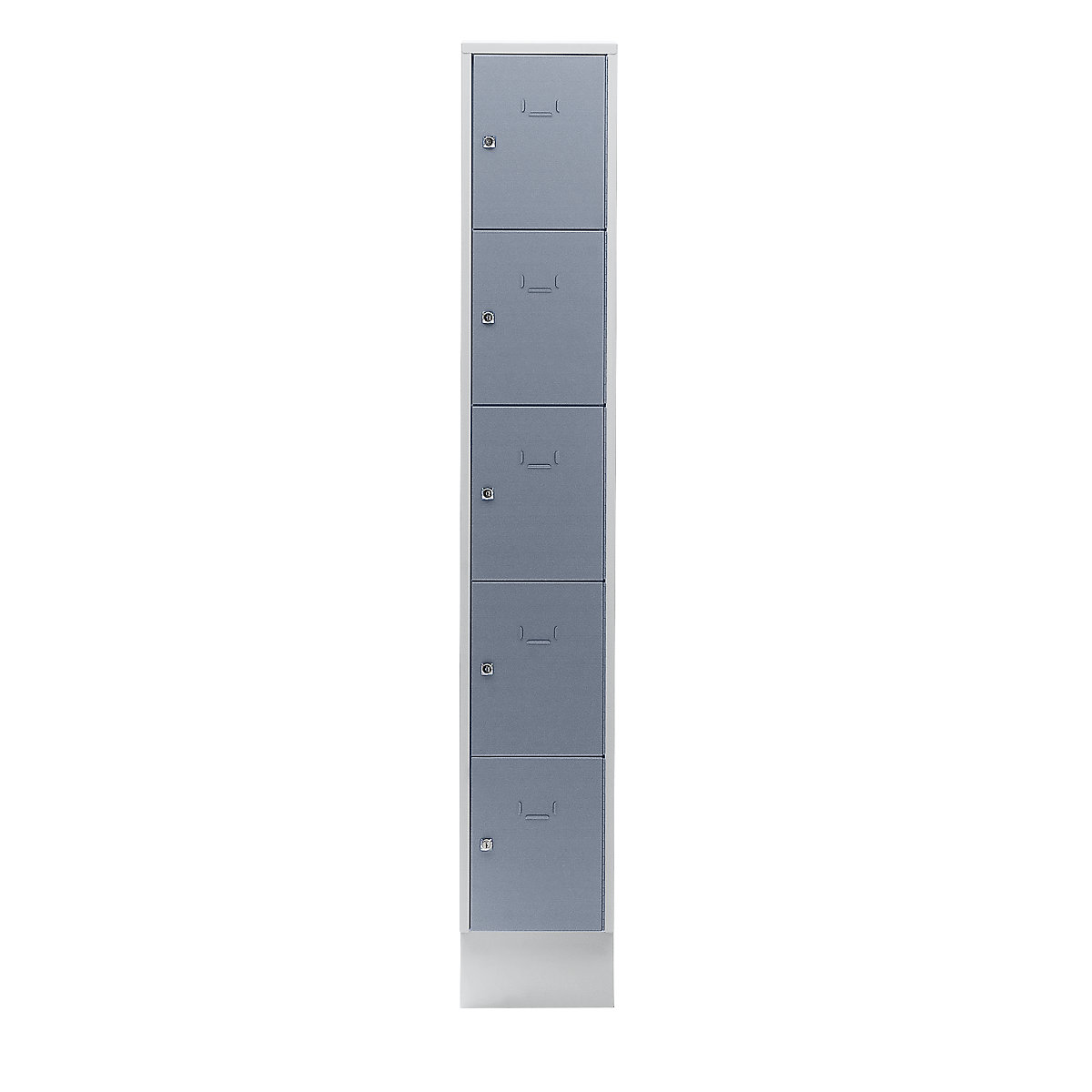 Casier verrouillable – Wolf, 5 compartiments, peinture cuite au four, largeur casiers 298 mm, gris argent/gris clair