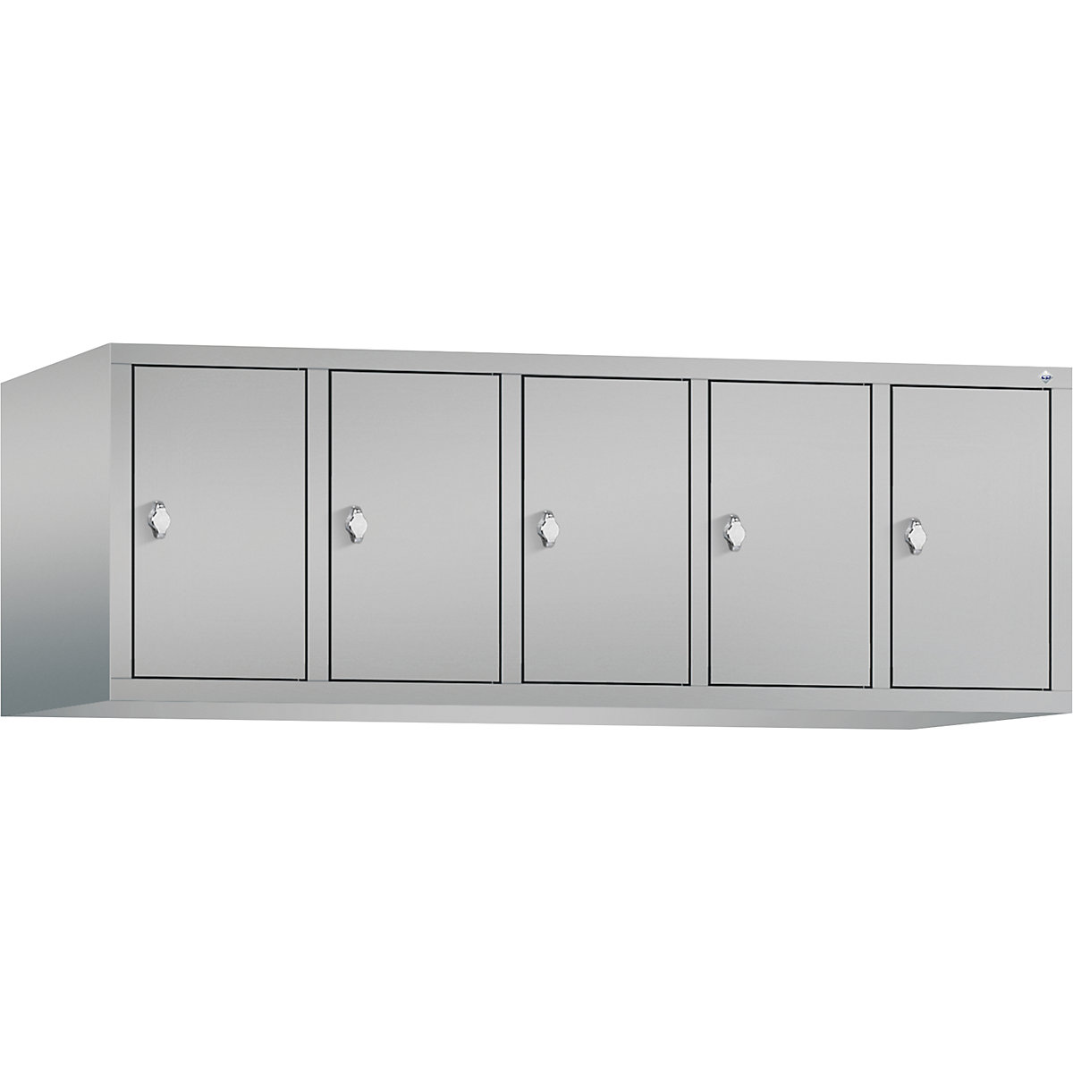 Rehausse pour armoire CLASSIC – C+P, 5 compartiments, largeur compartiments 300 mm, aluminium-3