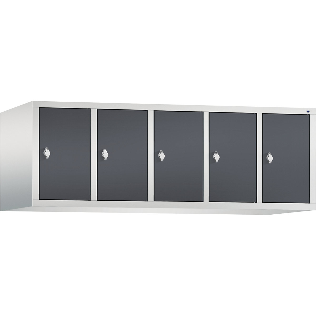 Rehausse pour armoire CLASSIC – C+P, 5 compartiments, largeur compartiments 300 mm, gris clair / gris noir-9