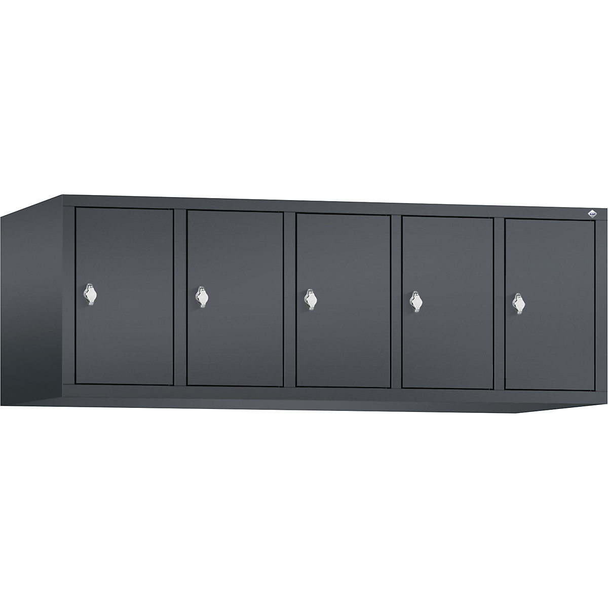Rehausse pour armoire CLASSIC – C+P, 5 compartiments, largeur compartiments 300 mm, gris noir-14