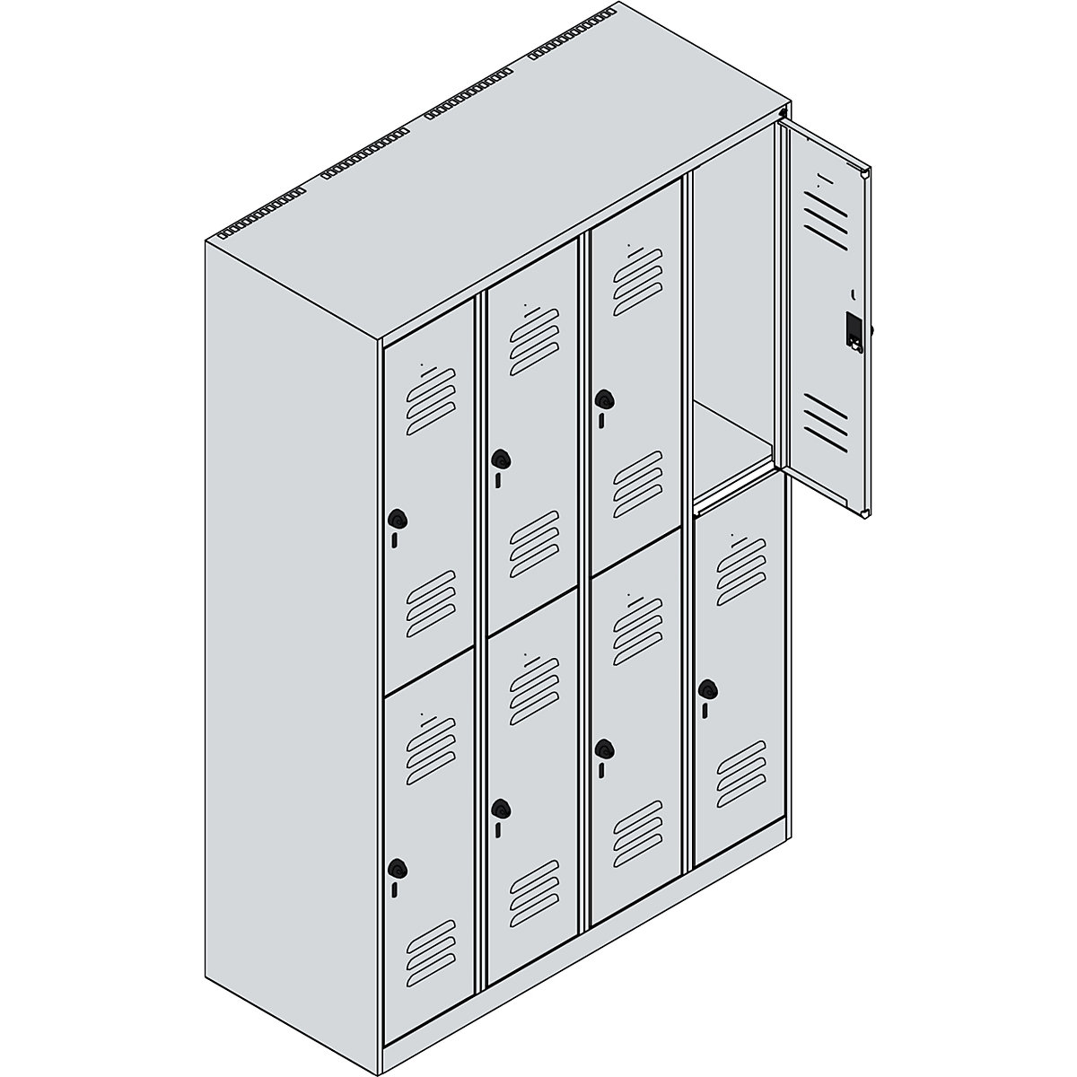 Vestiaire à deux étages Classic PLUS – C+P (Illustration du produit 3)-2