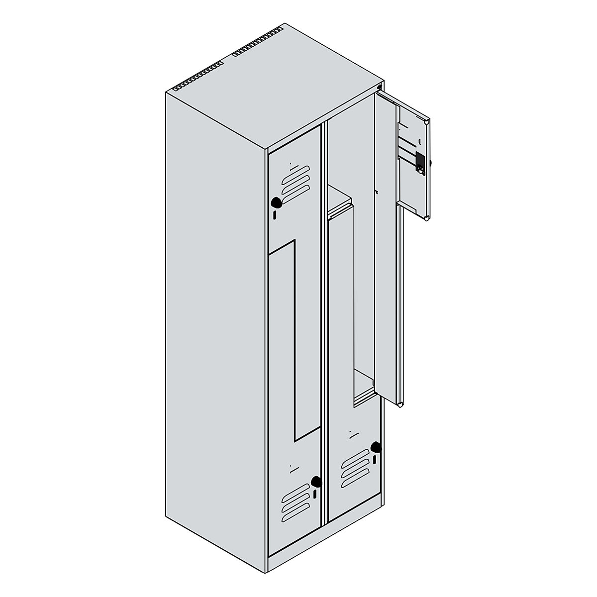 Vestiaire à portes en Z Classic PLUS – C+P (Illustration du produit 3)-2