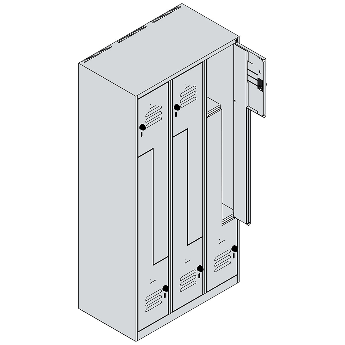 Vestiaire à portes en Z Classic PLUS – C+P (Illustration du produit 3)-2