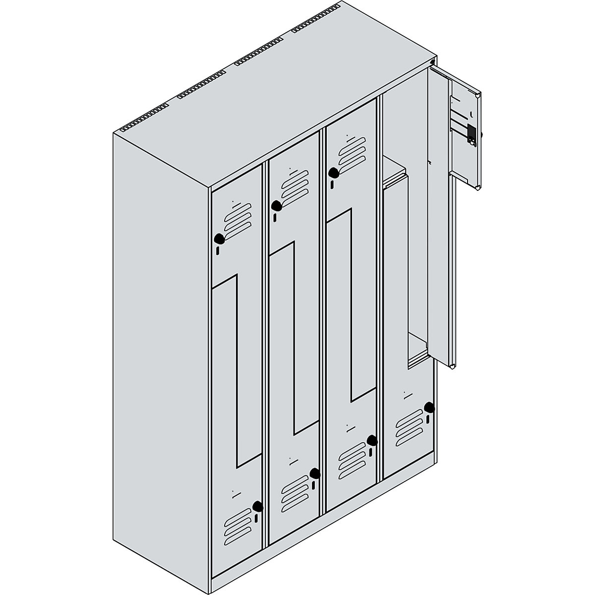 Vestiaire à portes en Z Classic PLUS – C+P (Illustration du produit 3)-2