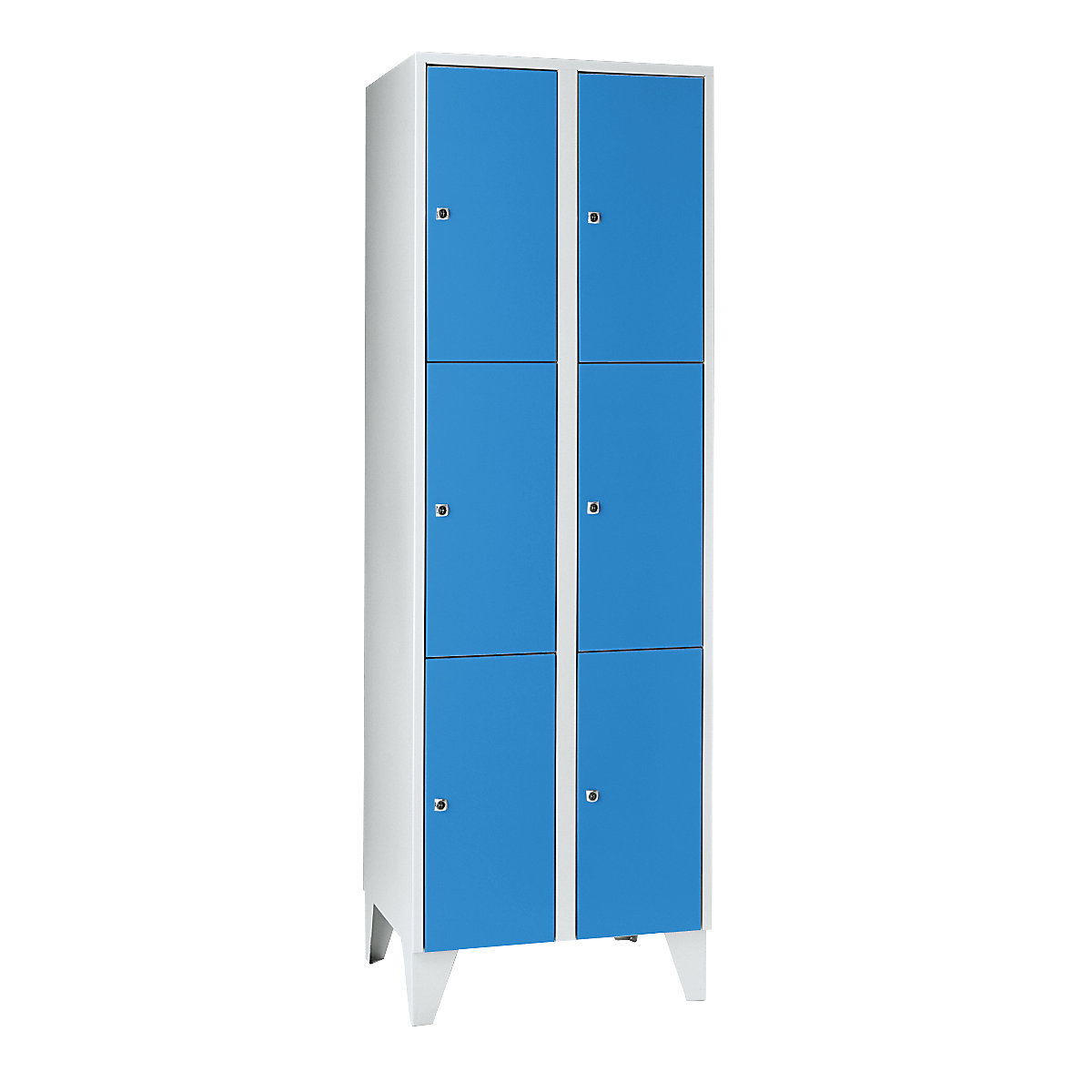 Wolf – Vestiaire multicase, 2 compartiments, 6 casiers, largeur 600 mm, bleu clair
