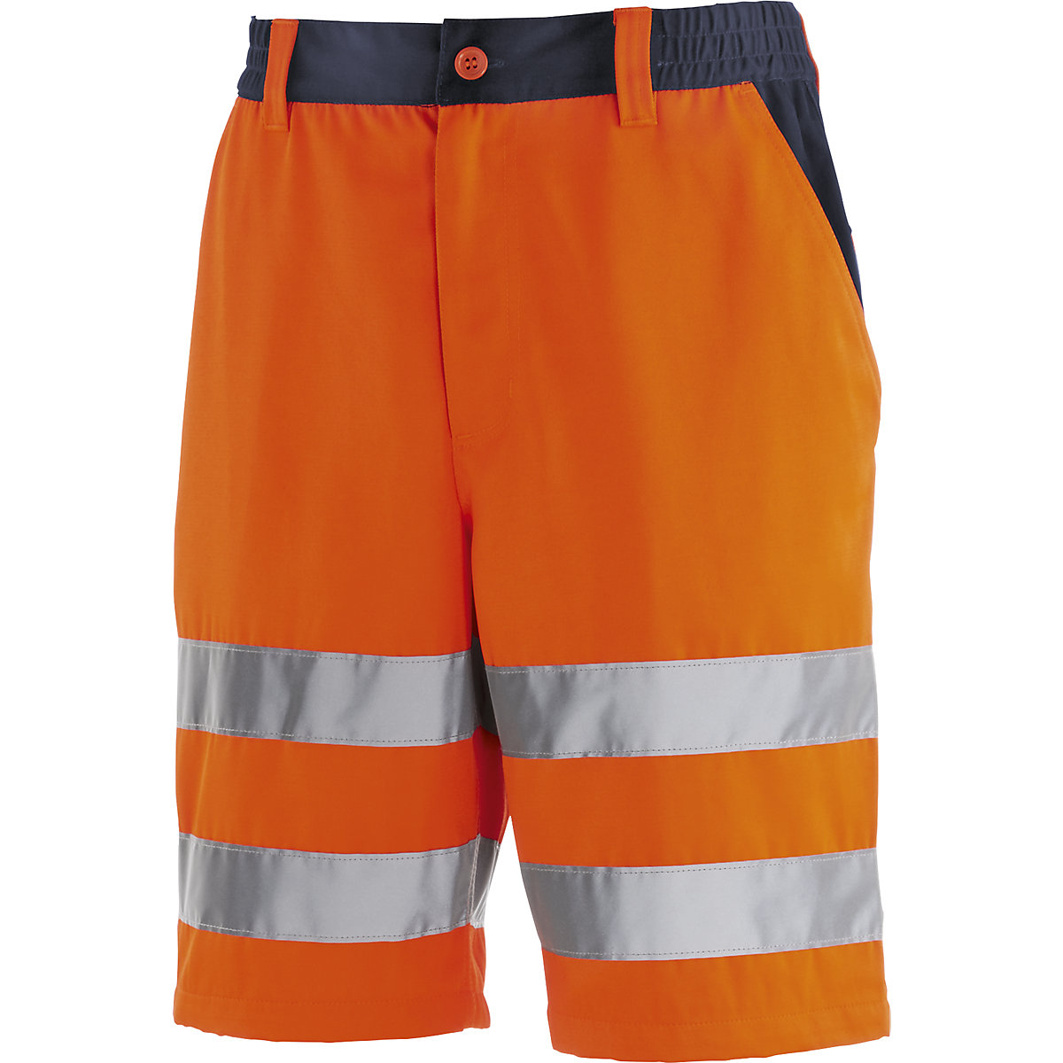 Pantaloni scurți de protecție și avertizare, portocaliu luminos / navy, mărime 46
