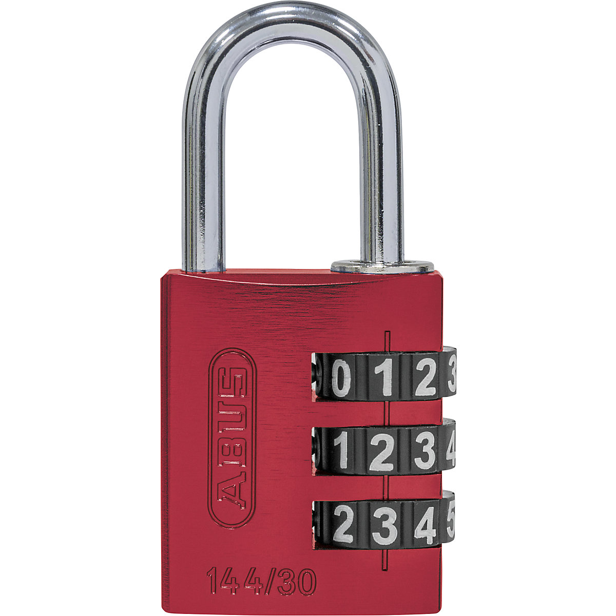 ABUS – Lacăt cu cifru, aluminiu, 144/30 Lock-Tag, amb. 6 buc., roșu