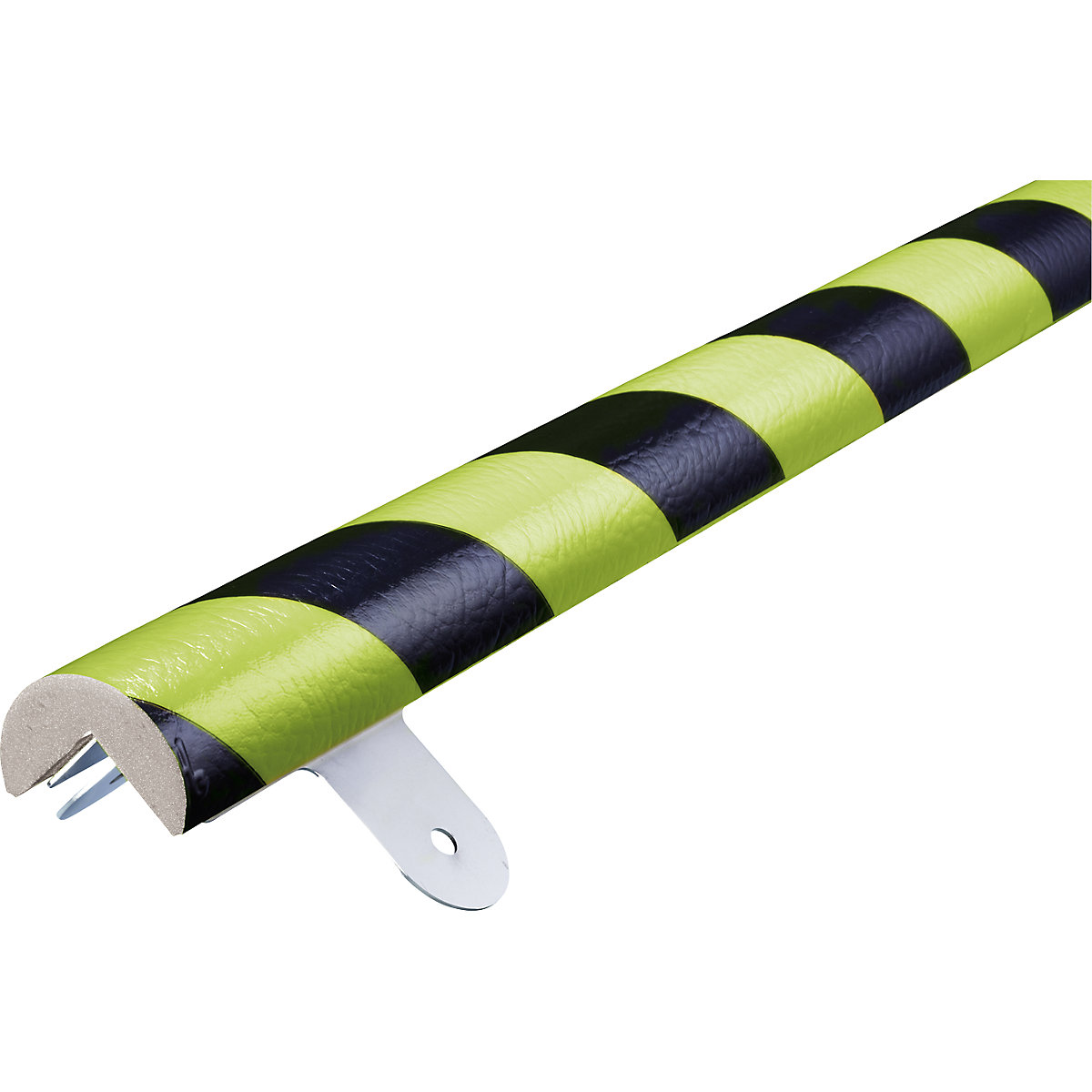 SHG – Protecție pentru colț Knuffi® cu șină de montaj, tip A, bucată de 1 m, negru / fluorescent