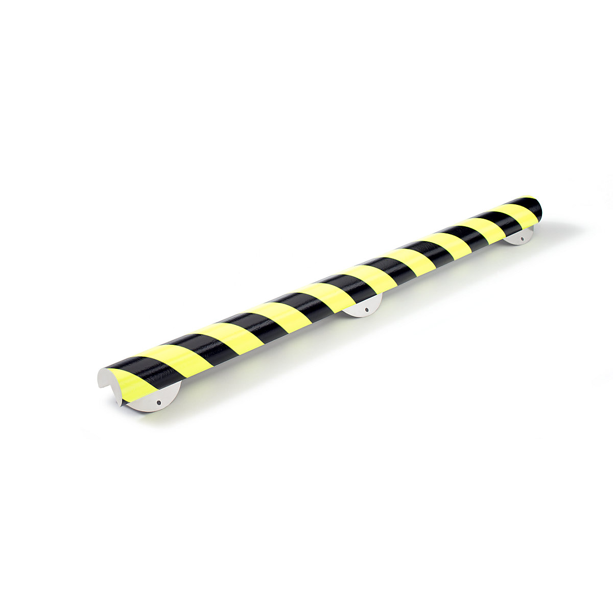 Protecție pentru colț Knuffi® cu șină de montaj – SHG, tip A+, bucată de 1 m, negru / fluorescent
