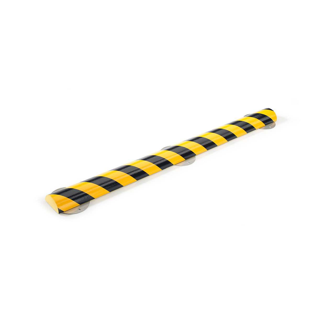 Protecție pentru suprafețe Knuffi® cu șină de montaj – SHG, tip C+, bucată de 1 m, negru / galben