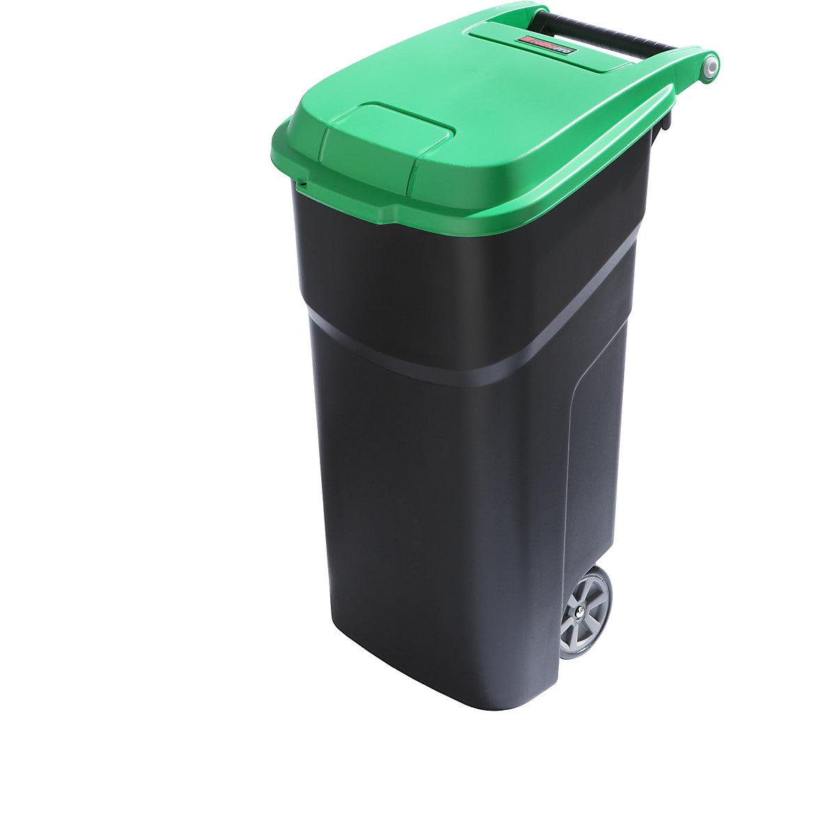 Polipropilén hulladékgyűjtő – rothopro, űrtartalom 100 l, szé x ma x mé 440 x 920 x 590 mm, mobil, zöld fedéllel-1
