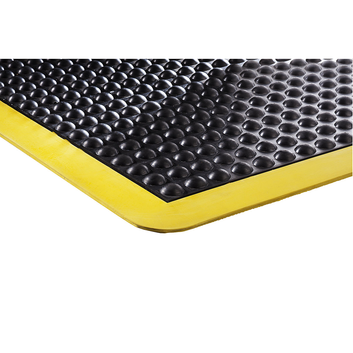 Bubblemat safety elfáradás elleni szőnyeg – COBA, h x szé x ma 1200 x 900 x 14 mm, sárga-fekete, kezdő / záró elem-1
