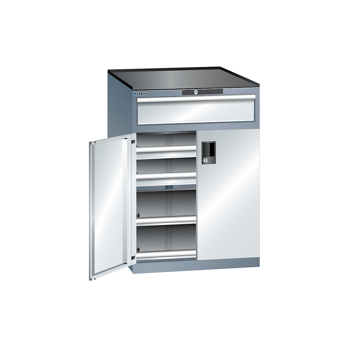 Fiókos szekrény szárnyasajtókkal &ndash; LISTA