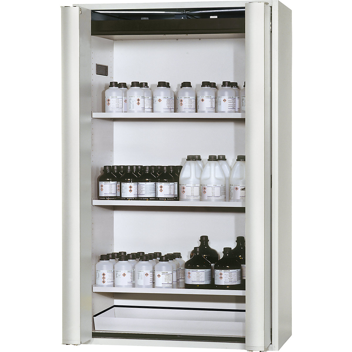 90-es típusú tűzálló veszélyesanyag-tároló szekrény harmonikaajtóval, félautomata – asecos (Termék képe 4)-3