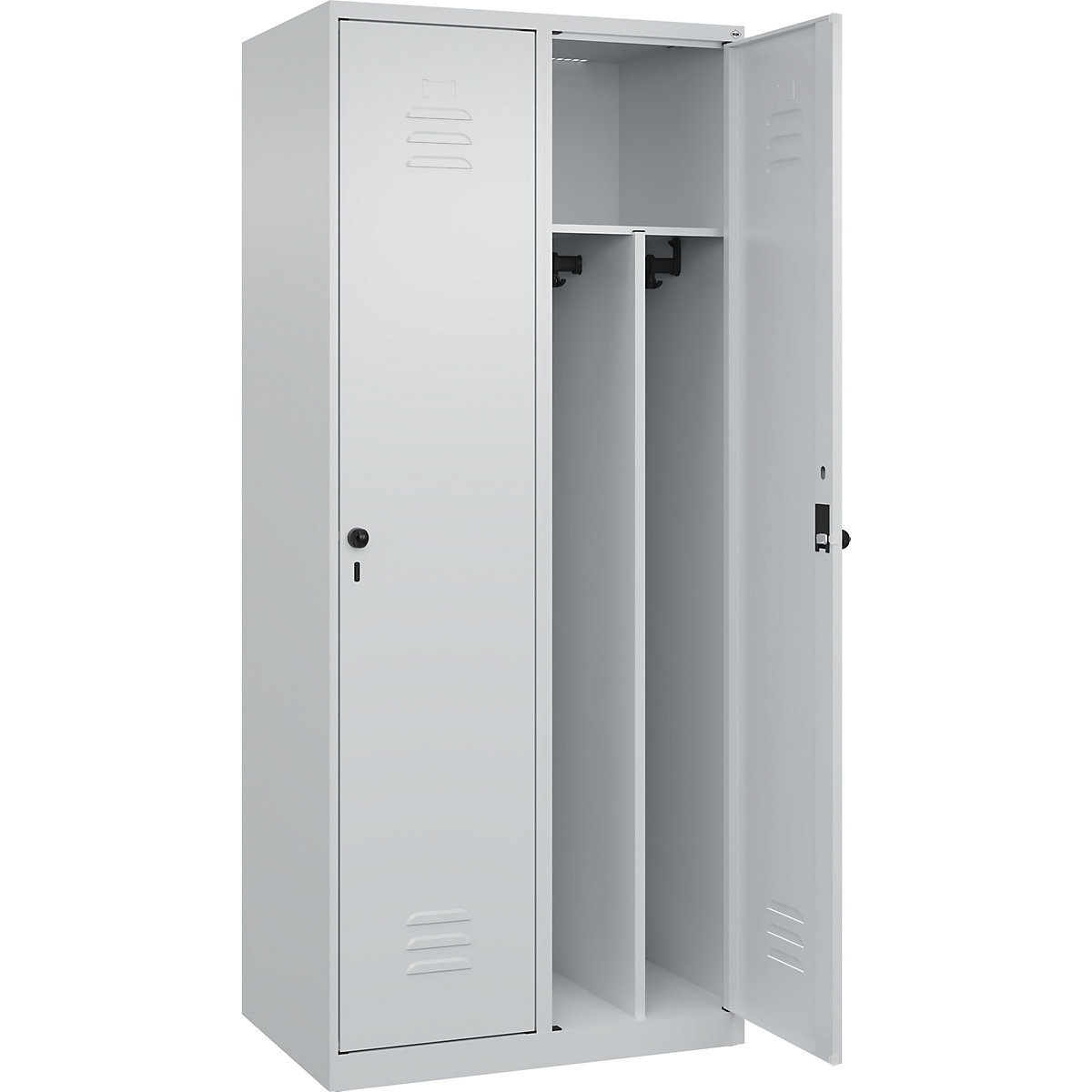 Classic PLUS öltözőszekrény utcai és munkaruházat tárolásához, keskeny – C+P (Termék képe 5)-4