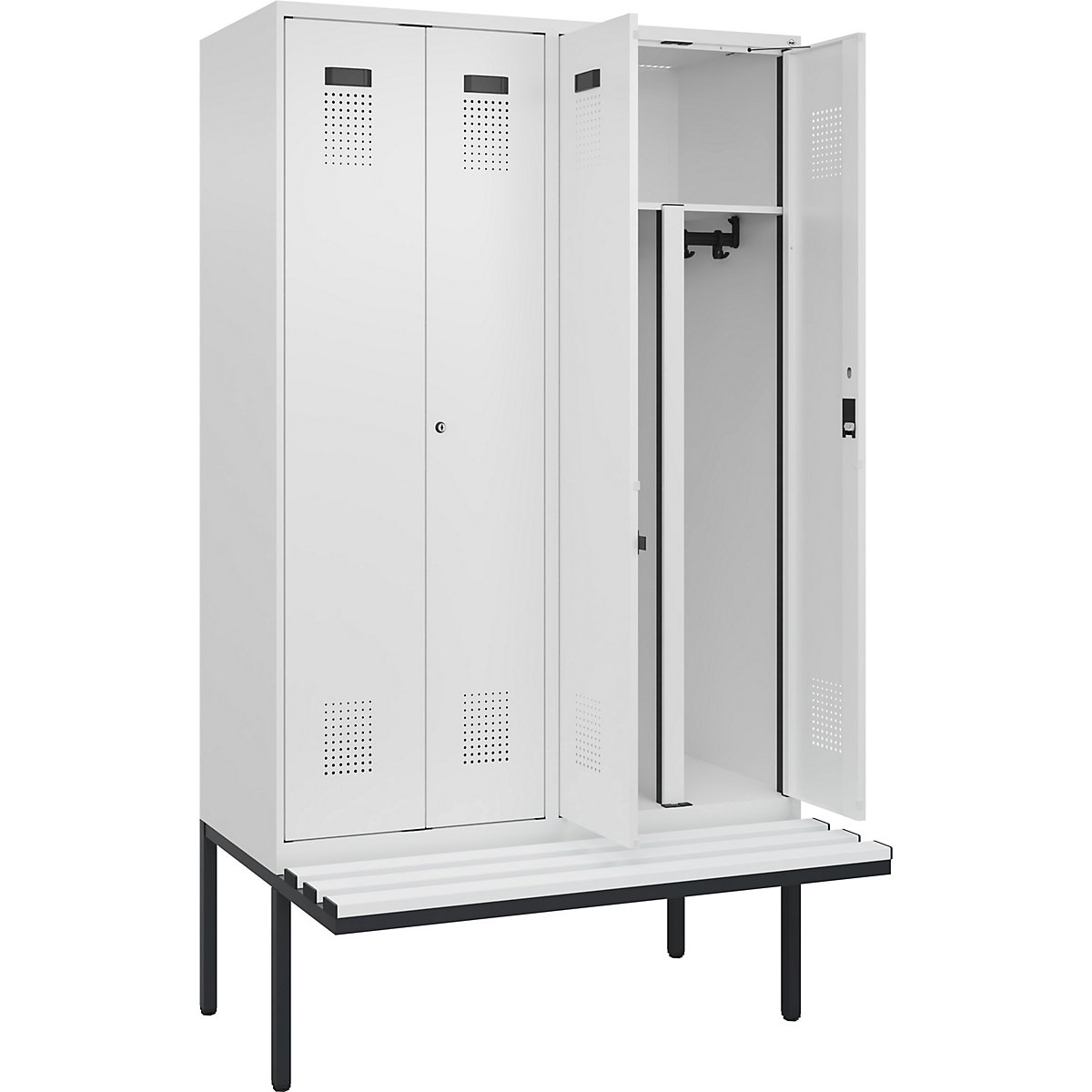 Evolo PLUS öltözőszekrény paddal, utcai és munkaruházat tárolásához (Termék képe 206)-205