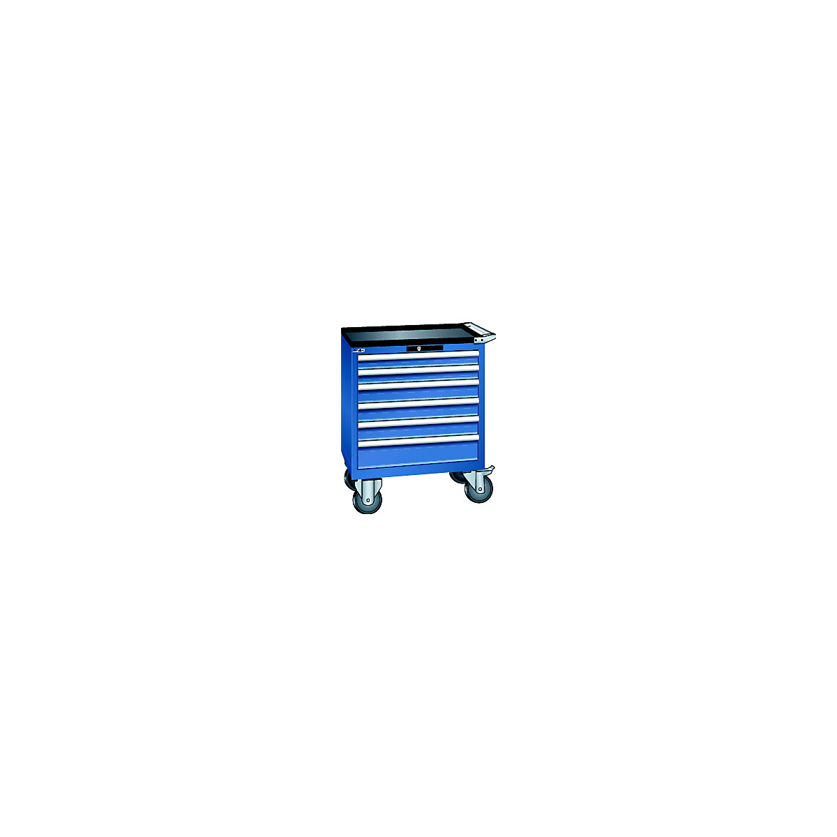 LISTA – Ladičar, pomičan, ŠxDxV 717 x 572 x 962 mm, ladice 2 x 75 / 3 x 100 / 1 x 150 mm, u encijan plavoj boji