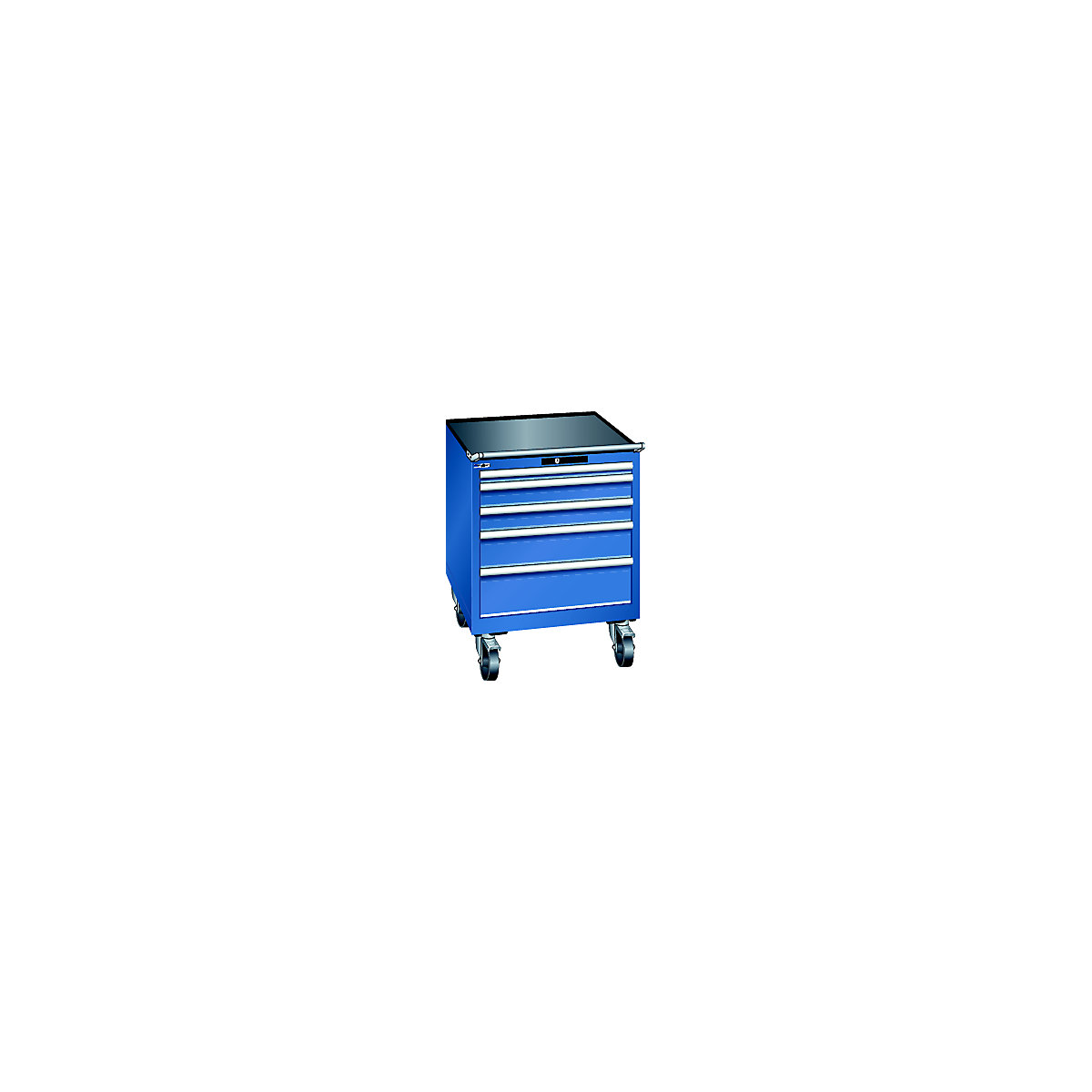 LISTA – Ladičar, pomičan, ŠxD 717 x 725 mm, 5 ladica, u encijan plavoj boji