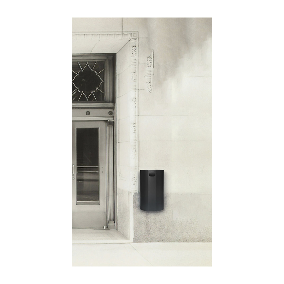 Ścienny pojemnik na odpady, półokrągły – Probbax (Zdjęcie produktu 4)-3