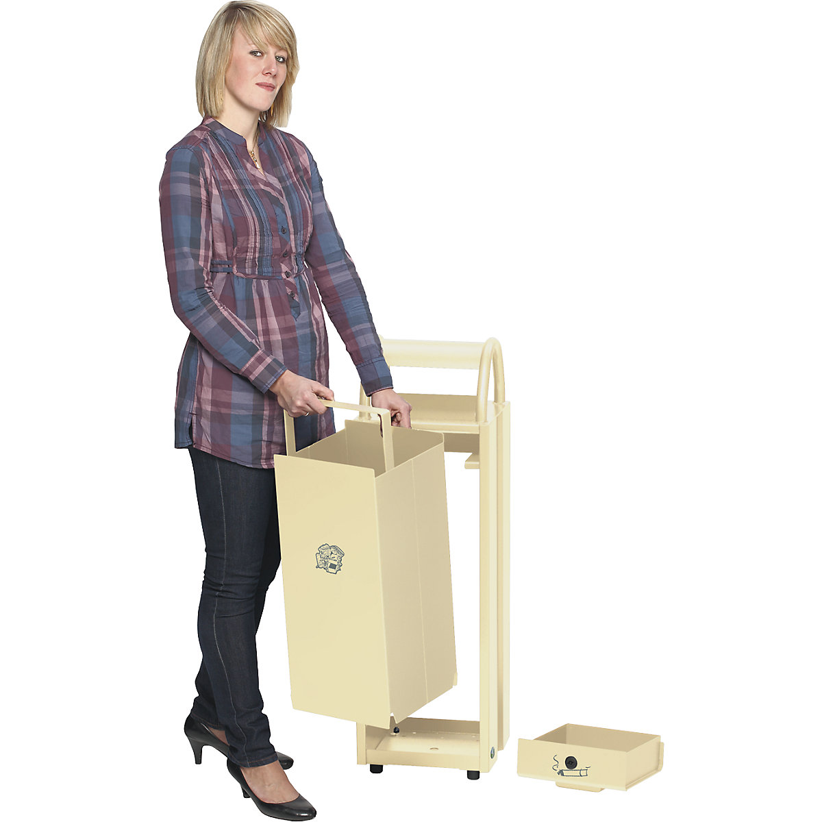 Pojemnik na odpady z popielnicą i daszkiem chroniącym przed deszczem – VAR (Zdjęcie produktu 3)-2