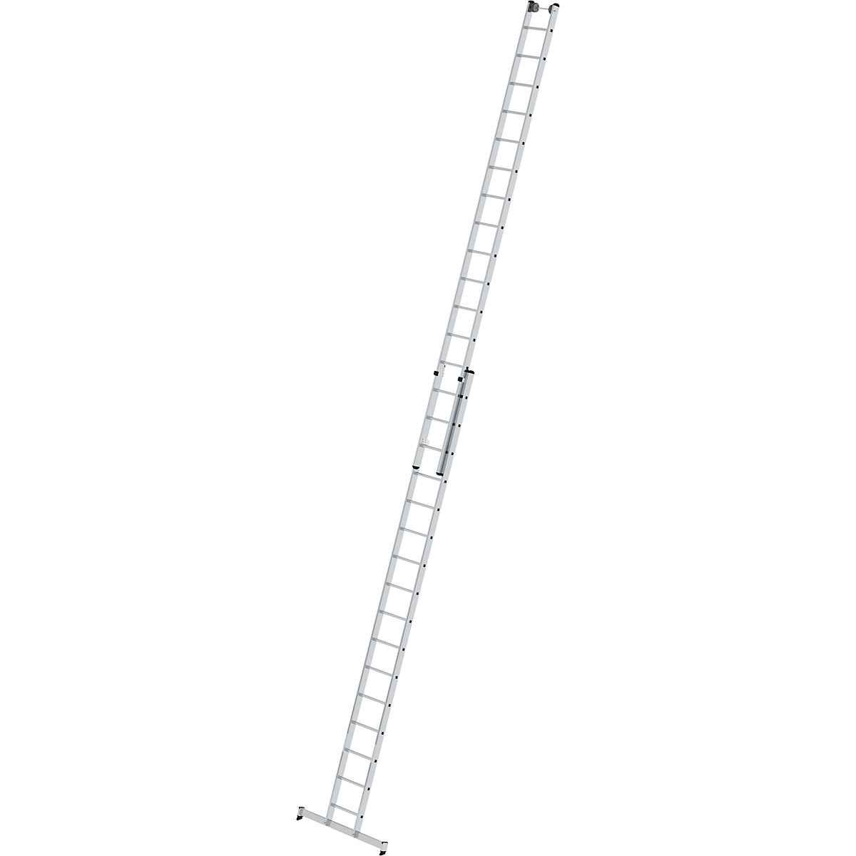 Výškově přestavitelný opěrný žebřík – MUNK, posuvný žebřík, 2dílný, 2 x 16 příčlí, s příčníkem nivello®-6