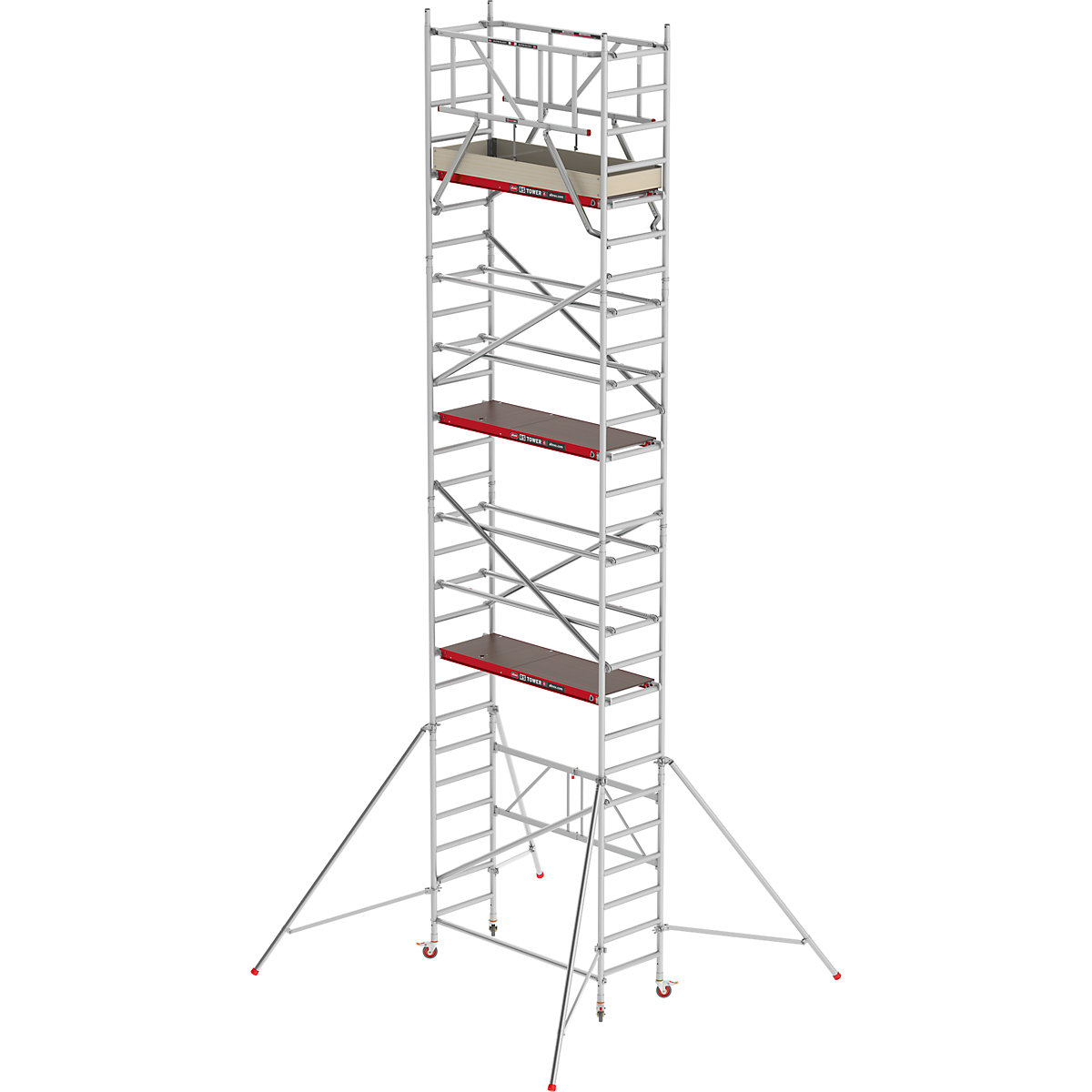 Lešení pro místnosti RS 44-POWER – Altrex, dřevěná plošina, délka 1,85 m, pracovní výška 8,80 m-6