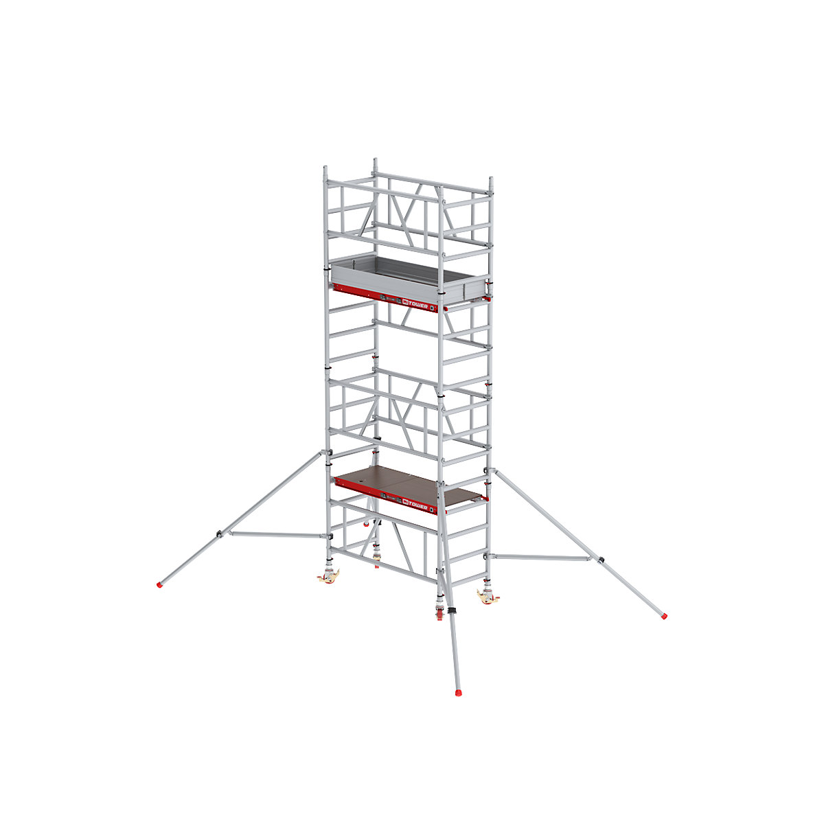 Pojízdné lešení MiTOWER Plus – Altrex, dřevěná plošina, pracovní výška 5 m-1