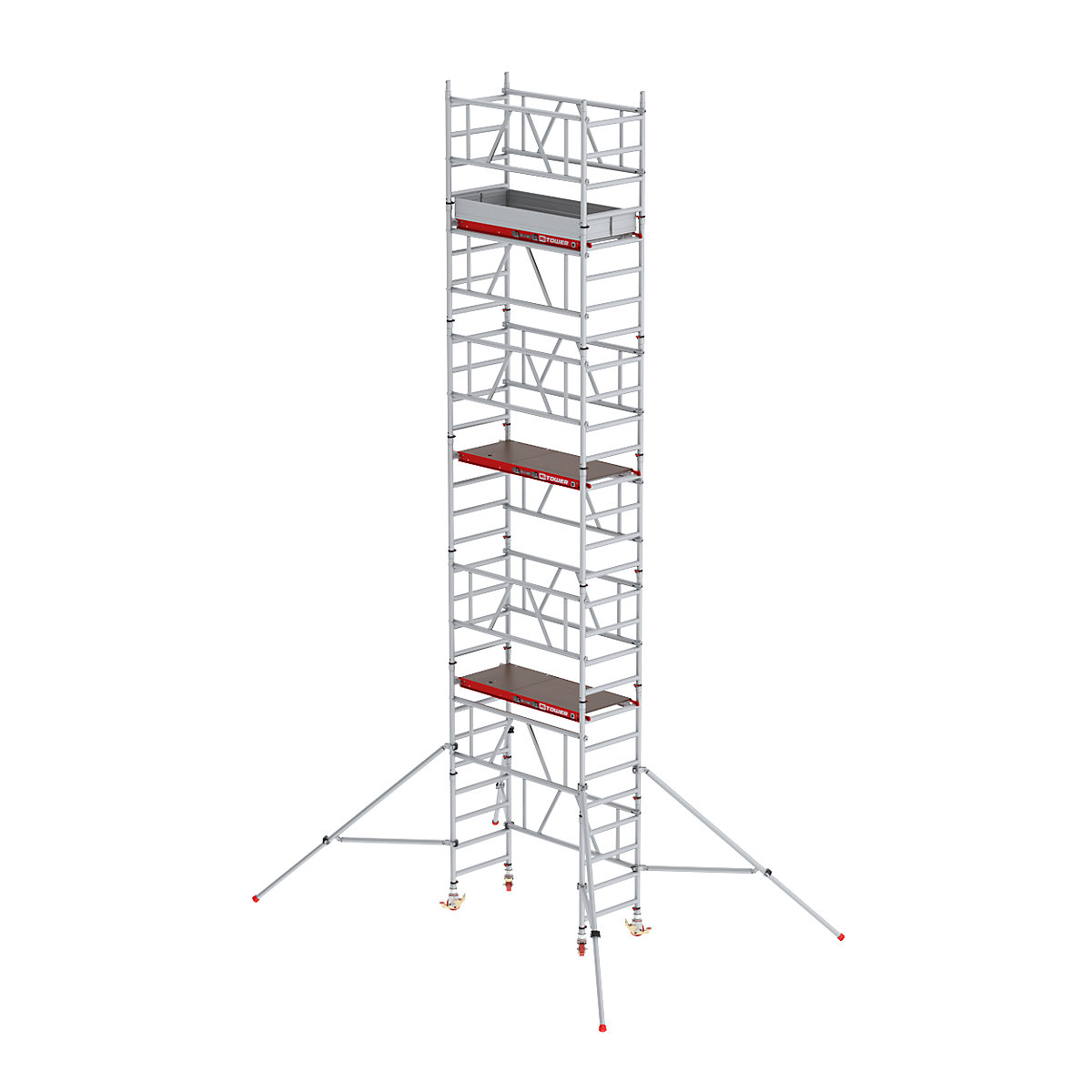 Pojízdné lešení MiTOWER Plus – Altrex, dřevěná plošina, pracovní výška 8 m-2