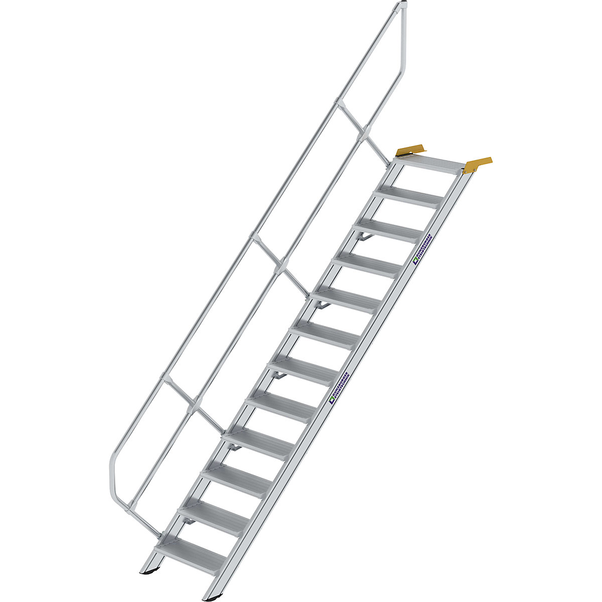 Průmyslové schody – MUNK, hliníkové stupně, šířka stupně 800 mm, 12 stupňů-4