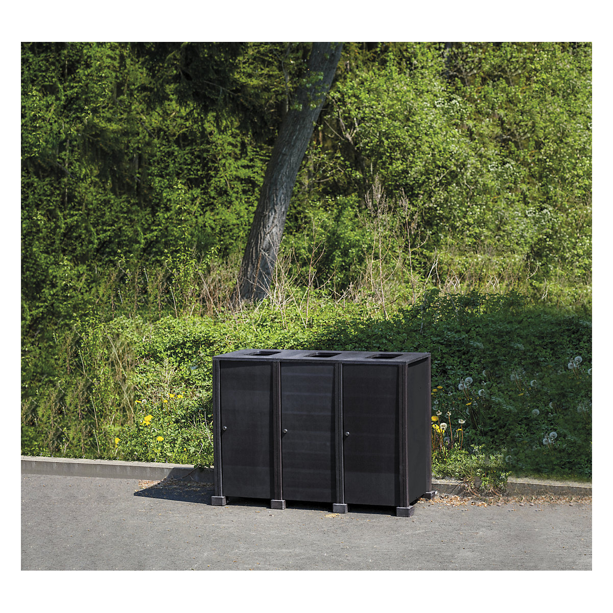 Nádoba na odpadky do vonkajších priestorov, 100% recyklované materiály – Probbax (Zobrazenie produktu 4)-3