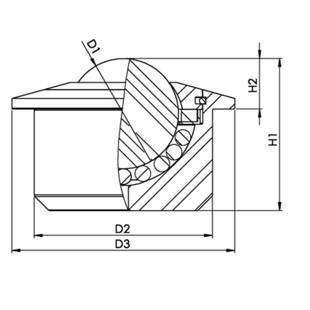Шариковая опора из массива с бортиком