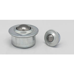 Шариковая опора с корпусом из стального листа и бортиком