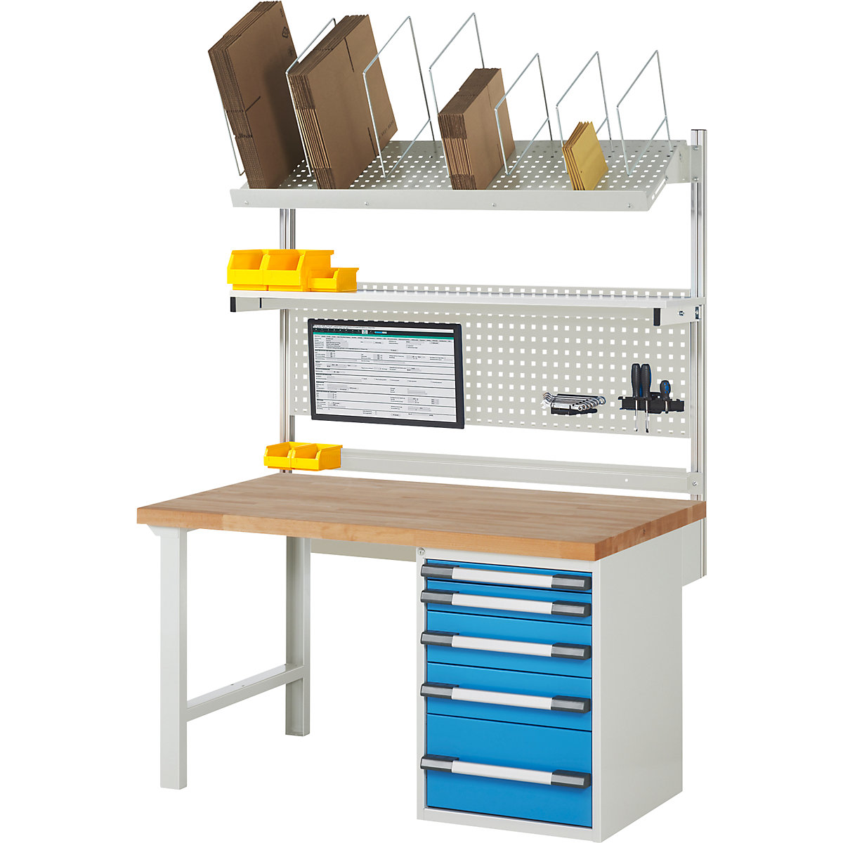 Établi avec superstructure série 7000 &ndash; eurokraft pro