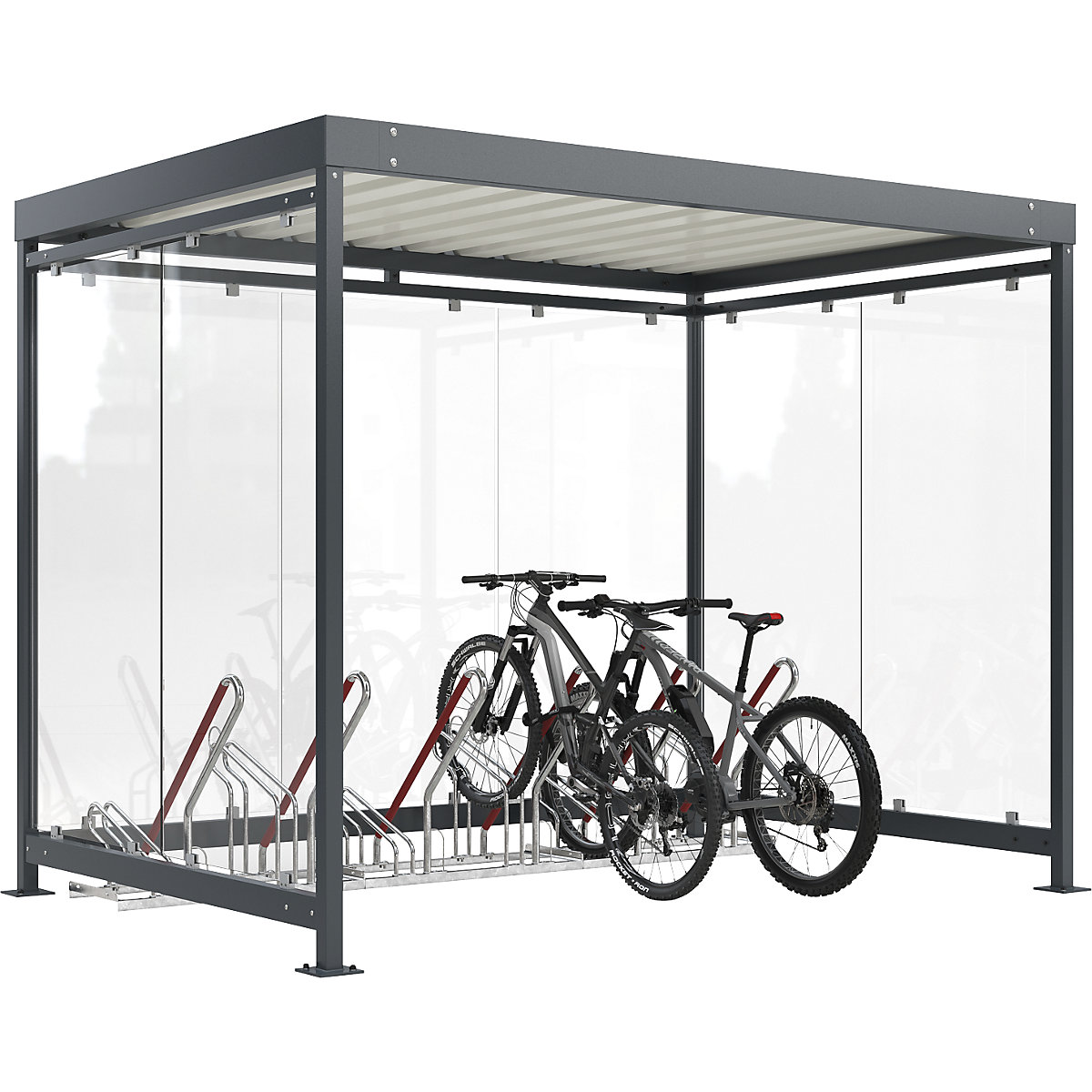 Überdachung Köln mit Anlehnparker Modell 2500 XBF WSM