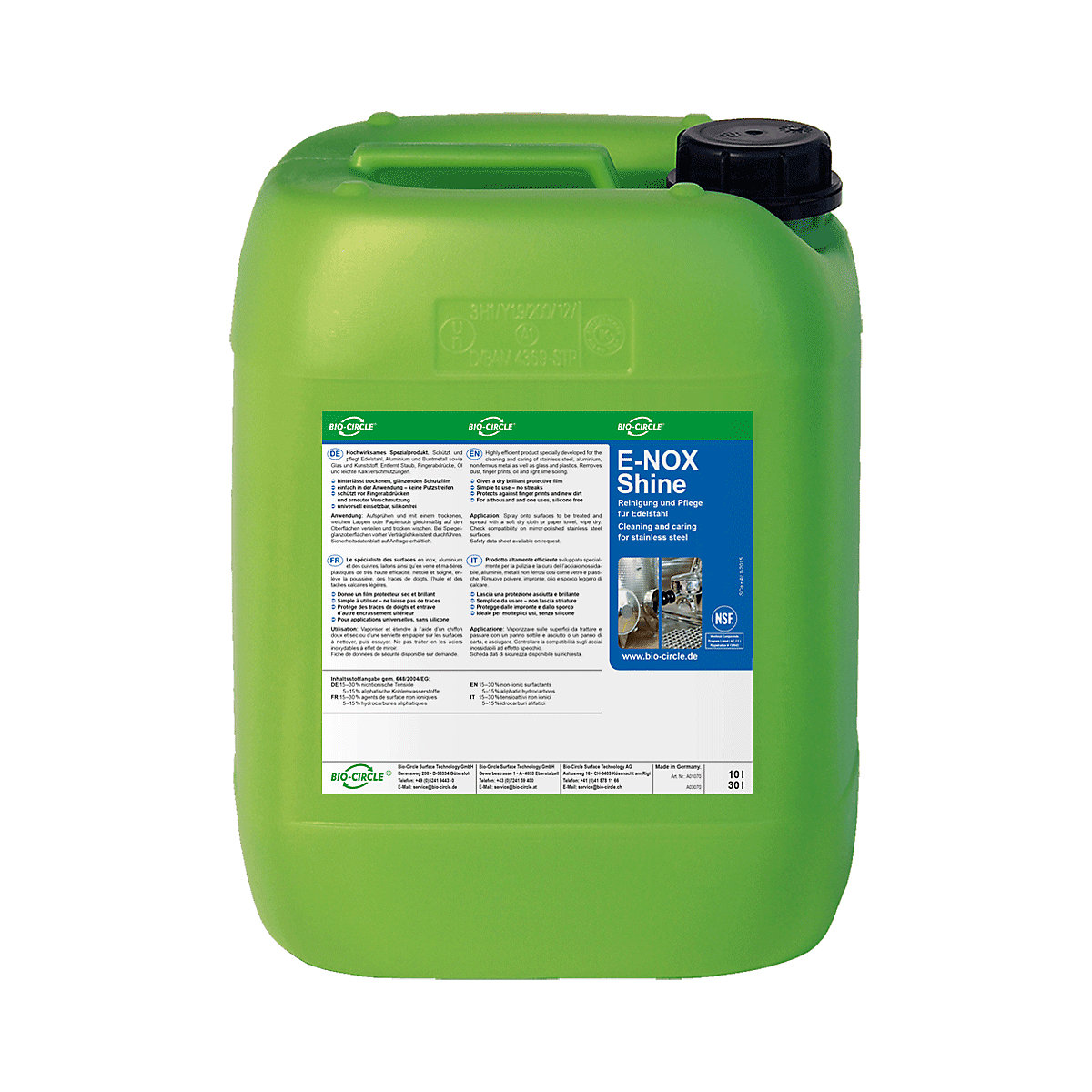 Čisticí prostředek na ušlechtilou ocel E-NOX Shine &ndash; Bio-Circle