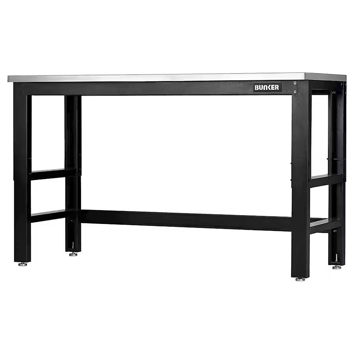 BUNKER Height Adjustable Workbenches, BUNKER Height Adjustable Workbenches, BUNKER® Height Adjustable Workbench | 760-1065h x 1550w x 610d mm | Stainless Steel Worktop | Black-4