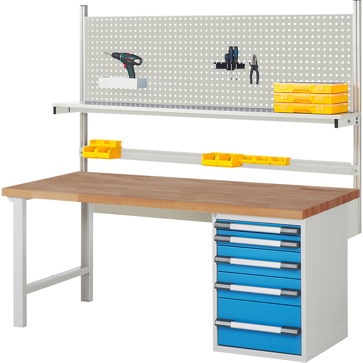 Banco da lavoro con sovrastruttura serie 7000 - eurokraft pro