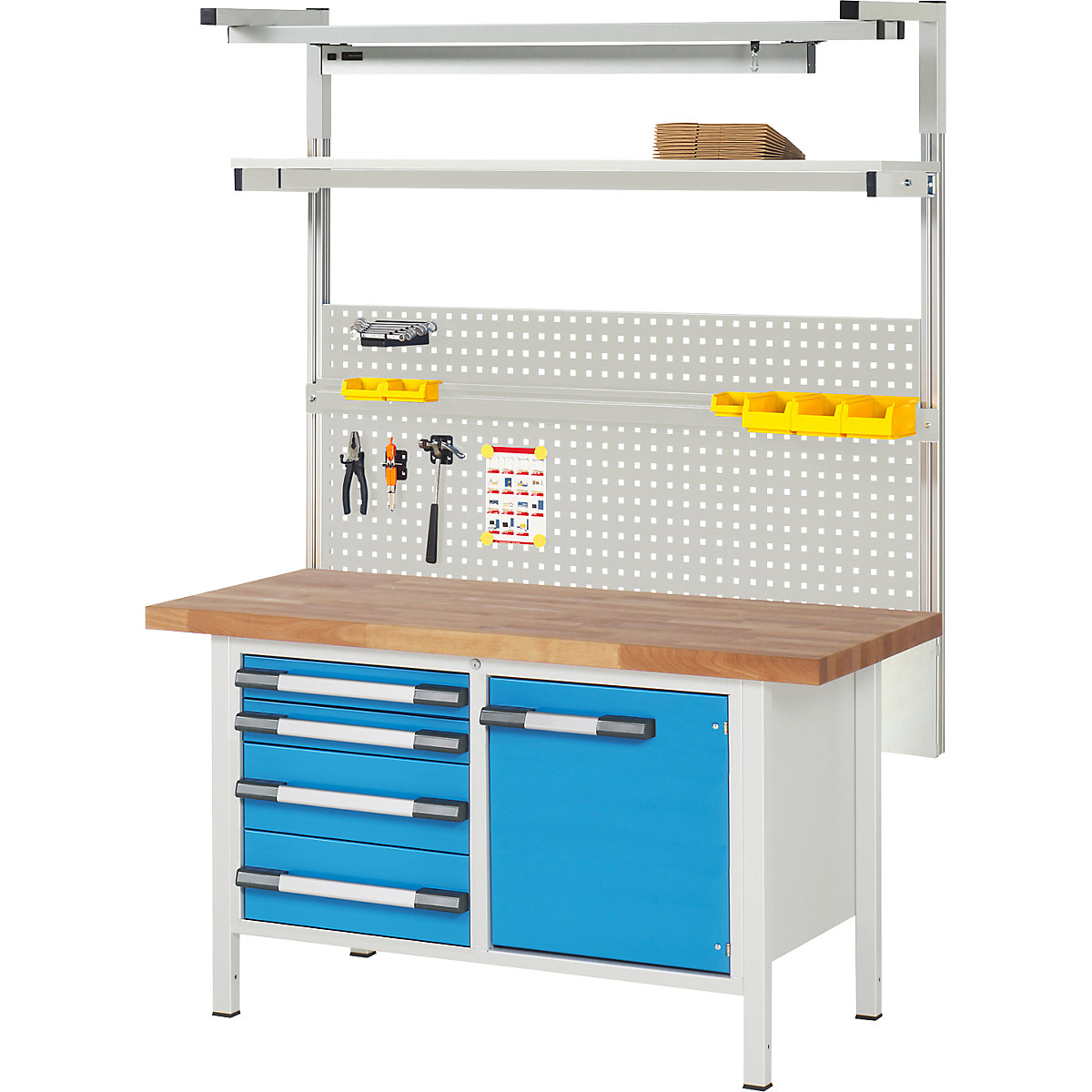 Banco da lavoro con sovrastruttura serie 8000 - eurokraft pro