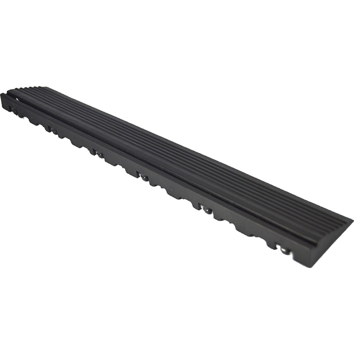 BiGDUG Anti-Slip Wet Area Tile | Ramp Edge Pegged | 65d x 400w x 18h mm | Jet Black
