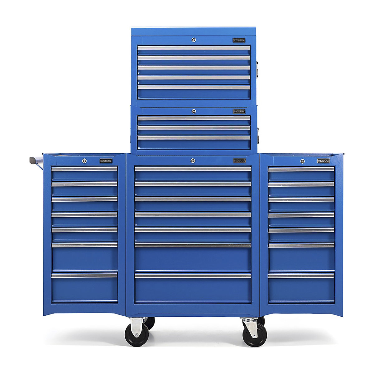 BiGDUG Essentials 27" Tool Chest Set with 7 Drawer Cabinet, Mid Box, Side Cabinets & Chest