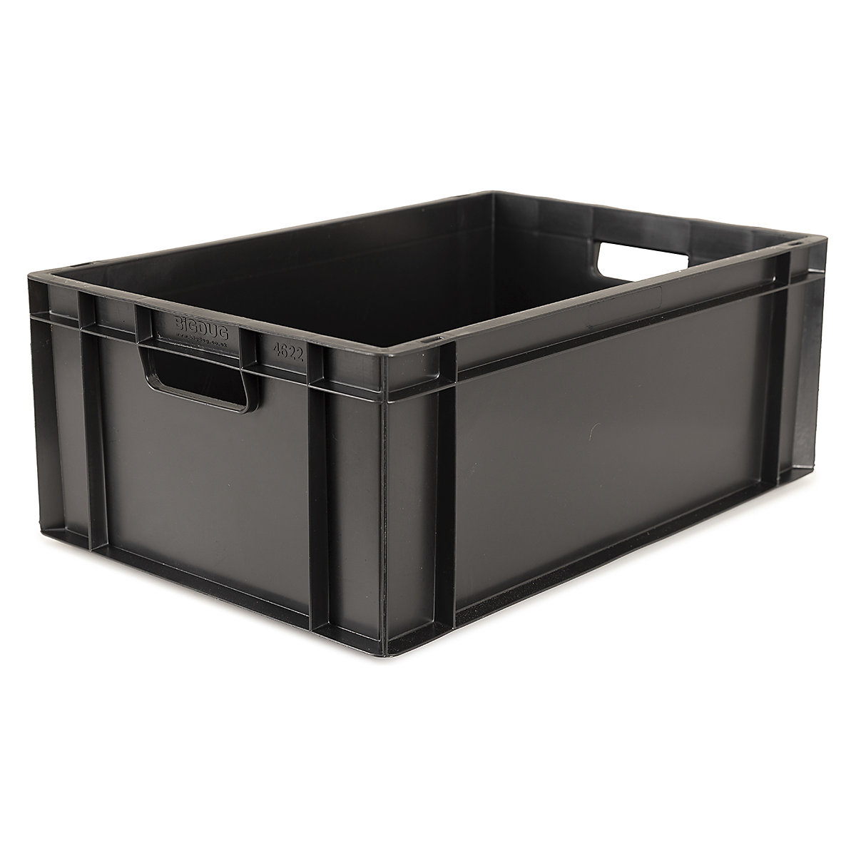 BiGDUG Essentials Recycled Euro Stacking Box | 230h x 400w x 600d mm | 42 Litre | Black