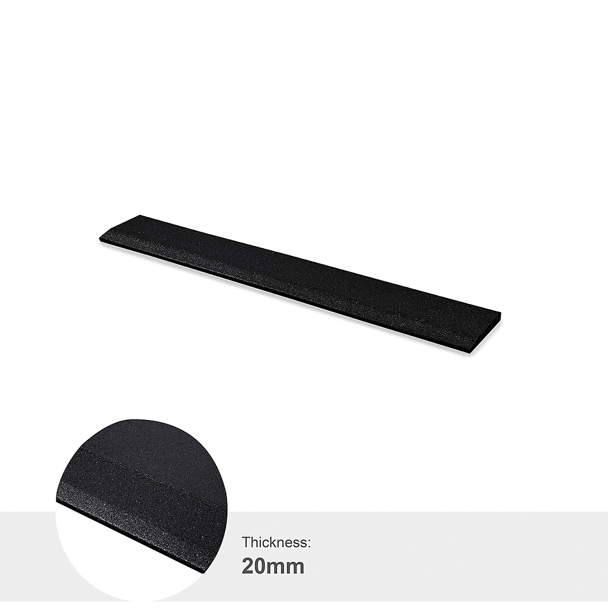 BiGDUG Rubber Heavy Duty Gym Tile Ramped Edges, BiGDUG Rubber Heavy Duty Gym Tile Ramped Edges, BiGDUG 20mm Rubber Heavy Duty Gym Tile Ramped Edge | 1080w x 160d mm | Black-6