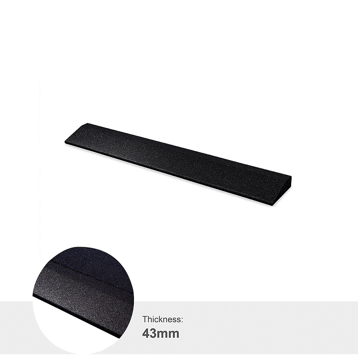 BiGDUG Rubber Heavy Duty Gym Tile Ramped Edges, BiGDUG Rubber Heavy Duty Gym Tile Ramped Edges, BiGDUG 43mm Rubber Heavy Duty Gym Tile Ramped Edge | 1080w x 160d mm | Black-7