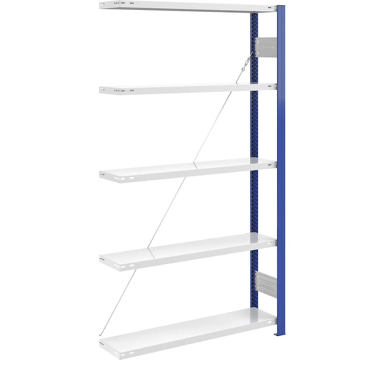 Boltless storage shelving unit, uprights in blue - eurokraft pro