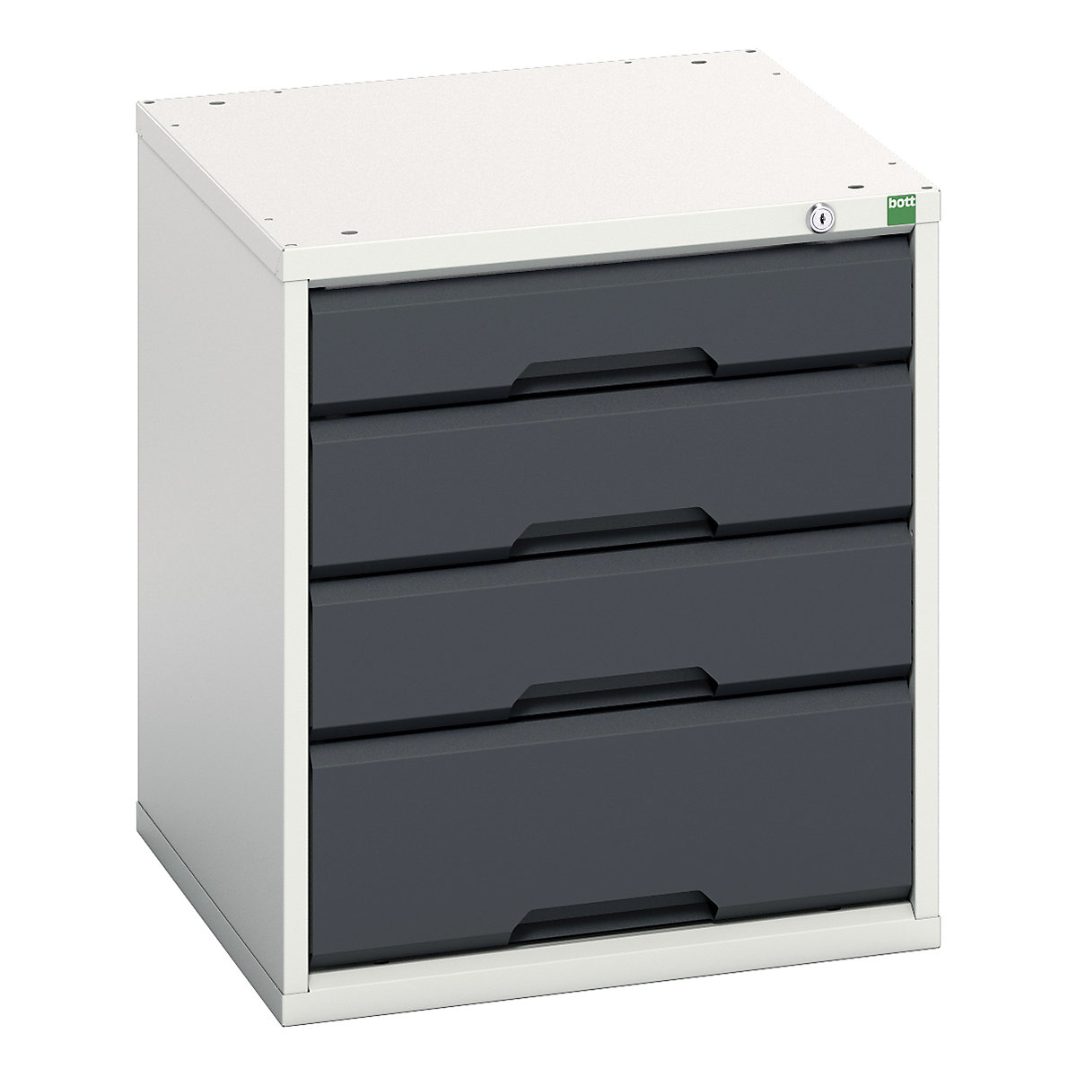 Bott Verso Suspended Cabinets | 600mm High, Bott Verso Suspended Cabinets | 600mm High, Bott Verso 4 Drawer Cabinet | 600h x 525w x 550d mm | 1x 100mm, 2x 125mm, 1x 175mm Drawers | Anthracite Grey-1