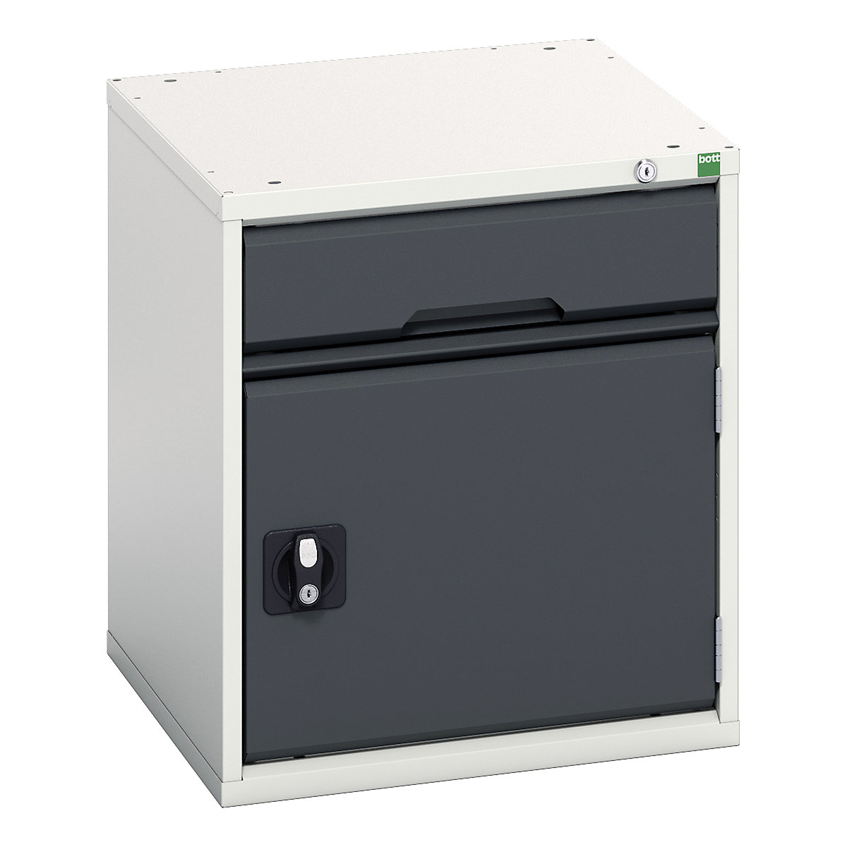 Bott Verso Suspended Cabinets | 600mm High, Bott Verso Suspended Cabinets | 600mm High, Bott Verso 1 Drawer & Cupboard | 600h x 525w x 550d mm | 1x 125mm Drawer, 375mm Door, 1x Shelf | Anthracite Grey-3
