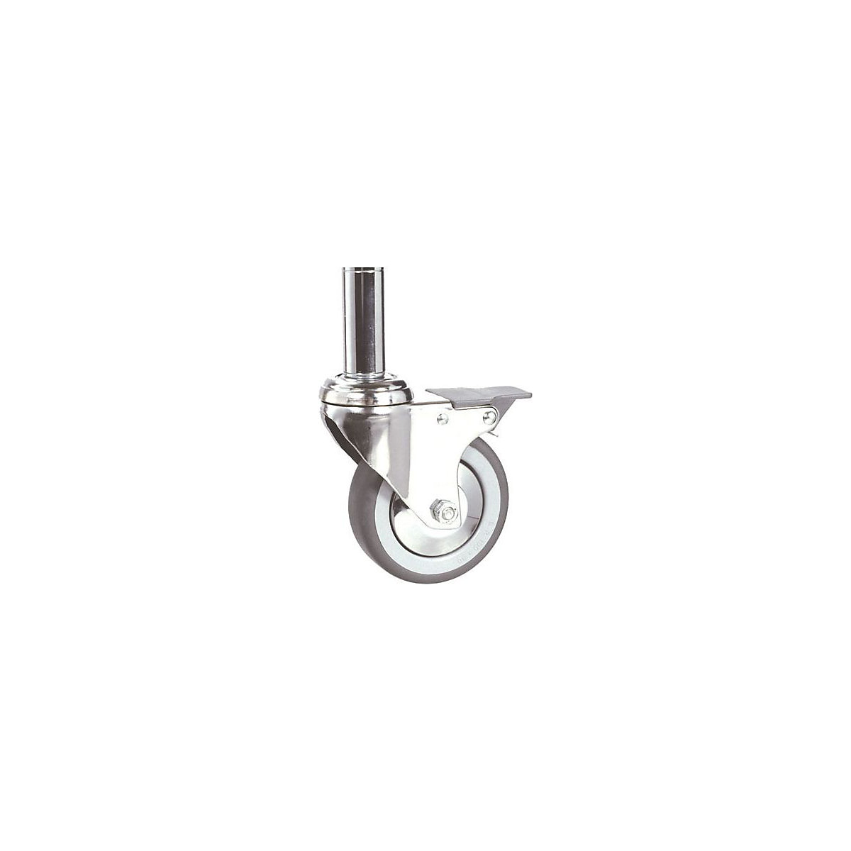 Castor Set for BiGDUG Stainless Steel Shelving | 2 Braked & 2 Unbraked | 100mm Castors