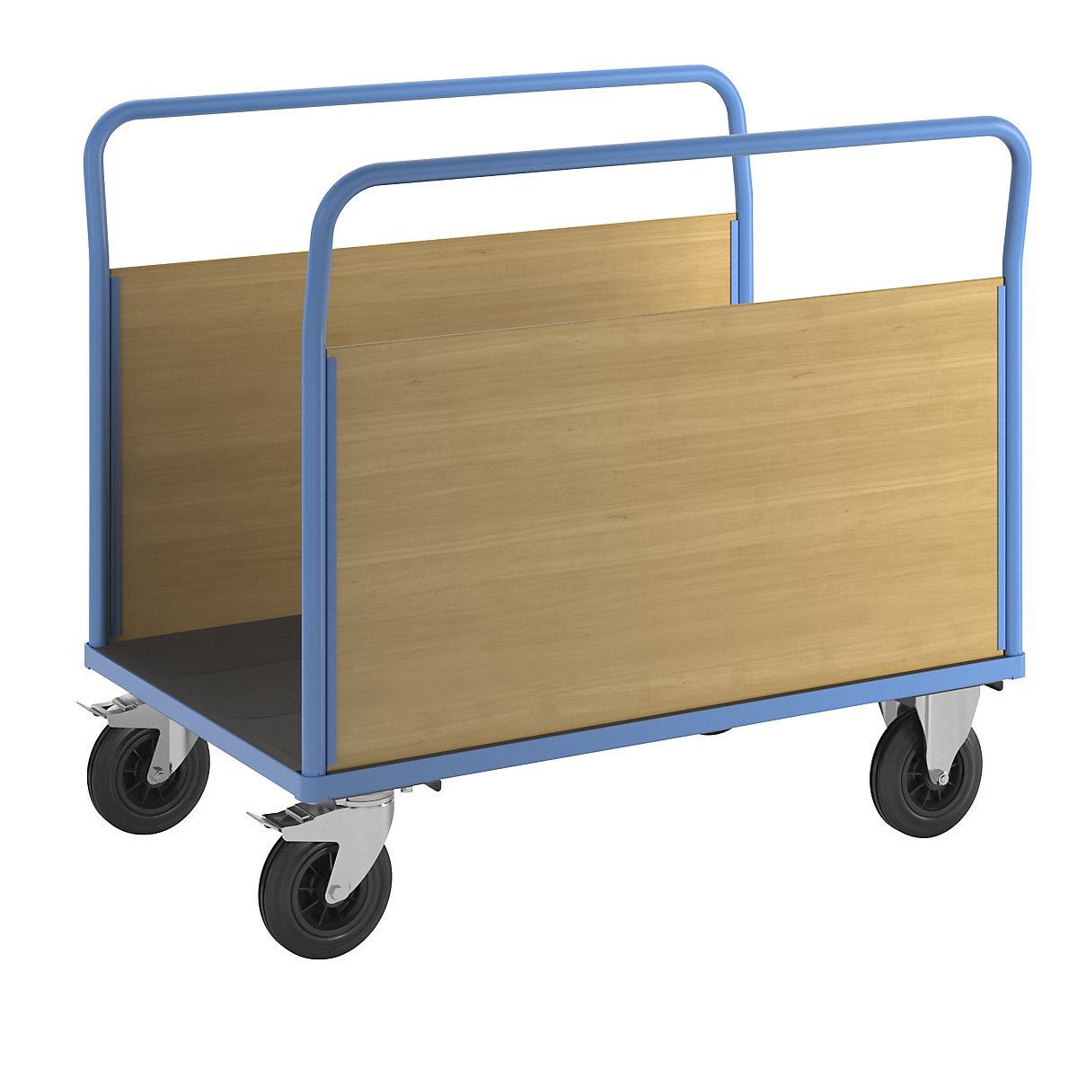 Chariot plate-forme avec panneaux en bois &ndash; eurokraft pro