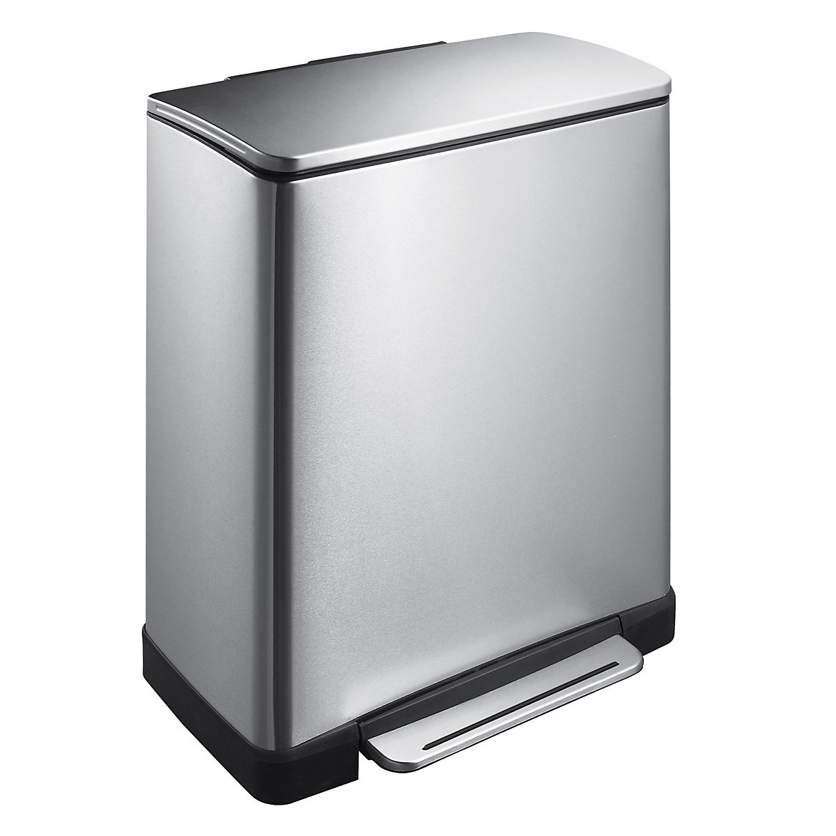 Collecteur de déchets à pédale en inox, rectangulaire - EKO