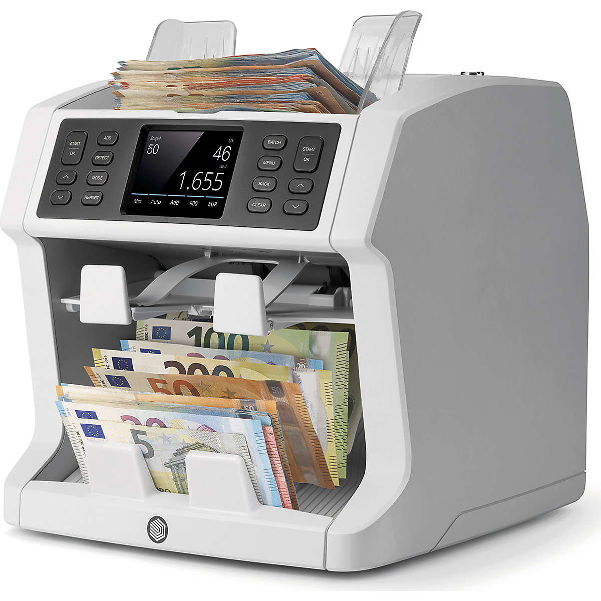 Compteuse de monnaie avec comptage non trié et fonction de tri &ndash; Safescan